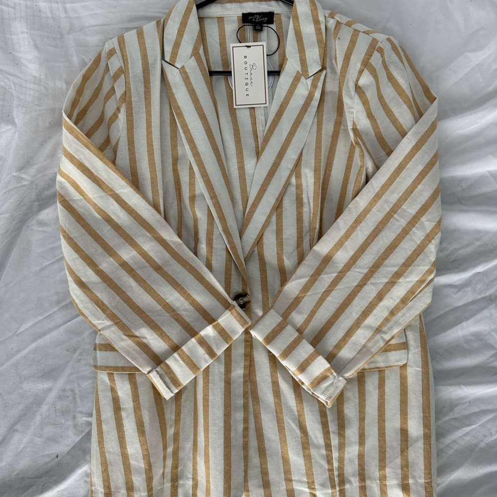 Striped Linen Blazer